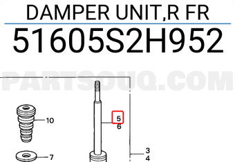 Honda 51605S2H952 DAMPER UNIT,R FR