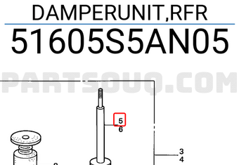 Honda 51605S5AN05 DAMPERUNIT,RFR