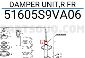 Honda 51605S9VA06 DAMPER UNIT,R FR