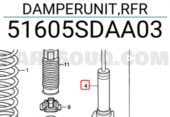 Honda 51605SDAA03 DAMPERUNIT,RFR