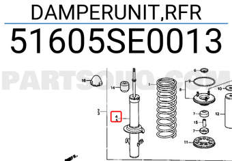 Honda 51605SE0013 DAMPERUNIT,RFR