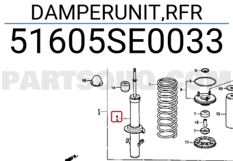 Honda 51605SE0033 DAMPERUNIT,RFR