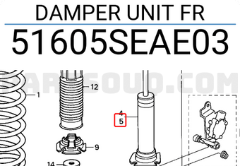 Honda 51605SEAE03 DAMPER UNIT FR