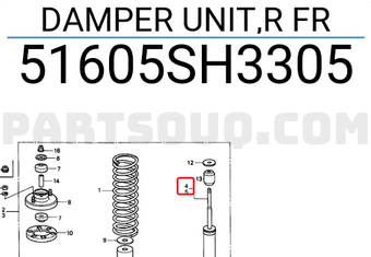 Honda 51605SH3305 DAMPER UNIT,R FR