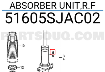 Honda 51605SJAC02 ABSORBER UNIT,R.F