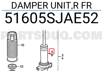 Honda 51605SJAE52 DAMPER UNIT,R FR