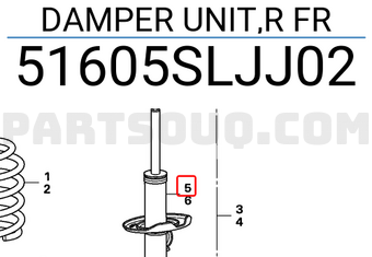 Honda 51605SLJJ02 DAMPER UNIT,R FR