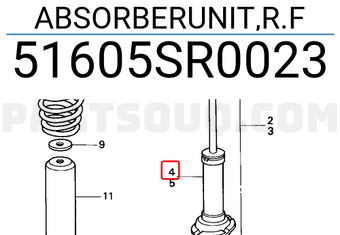 Honda 51605SR0023 ABSORBERUNIT,R.F