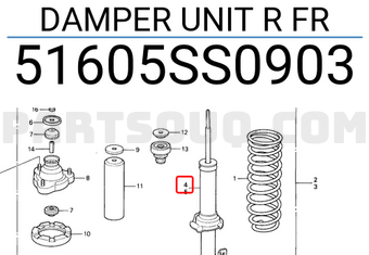 Honda 51605SS0903 DAMPER UNIT R FR