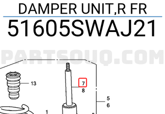 Honda 51605SWAJ21 DAMPER UNIT,R FR