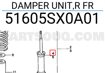 Honda 51605SX0A01 DAMPER UNIT,R FR