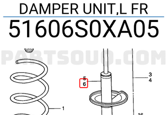 Honda 51606S0XA05 DAMPER UNIT,L FR