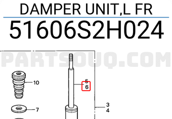 Honda 51606S2H024 DAMPER UNIT,L FR