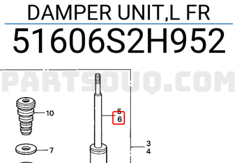 Honda 51606S2H952 DAMPER UNIT,L FR