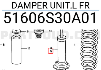 Honda 51606S30A01 DAMPER UNIT,L FR