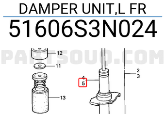Honda 51606S3N024 DAMPER UNIT,L FR
