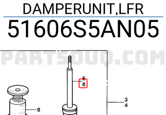 Honda 51606S5AN05 DAMPERUNIT,LFR