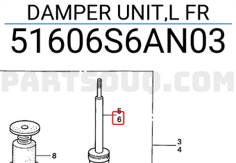 Honda 51606S6AN03 DAMPER UNIT,L FR