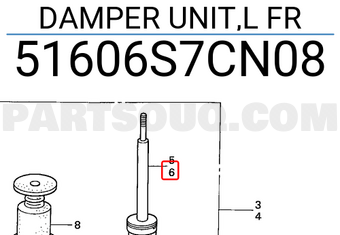 Honda 51606S7CN08 DAMPER UNIT,L FR