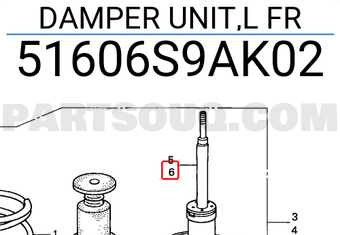 Honda 51606S9AK02 DAMPER UNIT,L FR