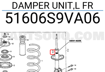 Honda 51606S9VA06 DAMPER UNIT,L FR