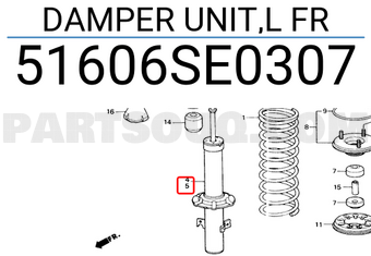Honda 51606SE0307 DAMPER UNIT,L FR