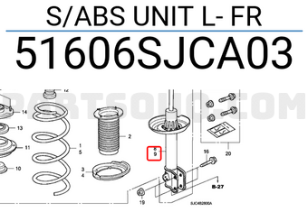 Honda 51606SJCA03 S/ABS UNIT L- FR