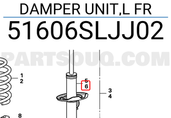 Honda 51606SLJJ02 DAMPER UNIT,L FR