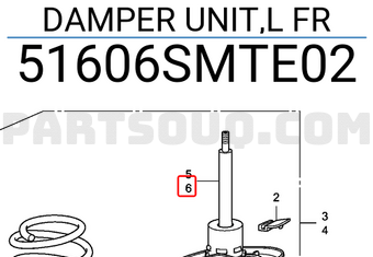 Honda 51606SMTE02 DAMPER UNIT,L FR