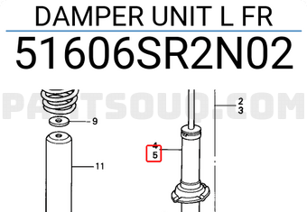 Honda 51606SR2N02 DAMPER UNIT L FR