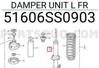 Honda 51606SS0903 DAMPER UNIT L FR
