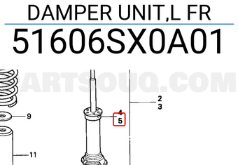Honda 51606SX0A01 DAMPER UNIT,L FR