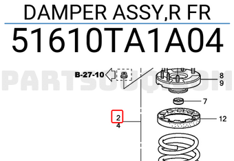 Honda 51610TA1A04 DAMPER ASSY,R FR