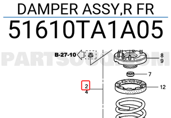 Honda 51610TA1A05 DAMPER ASSY,R FR