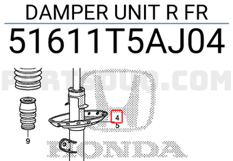 Honda 51611T5AJ04 DAMPER UNIT R FR