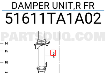 Honda 51611TA1A02 DAMPER UNIT,R FR