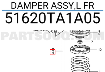 Honda 51620TA1A05 DAMPER ASSY,L FR
