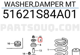 Honda 51621S84A01 WASHER,DAMPER MT