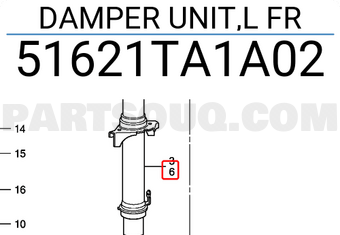 Honda 51621TA1A02 DAMPER UNIT,L FR