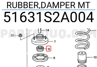 Honda 51631S2A004 RUBBER,DAMPER MT