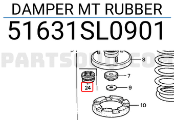 Honda 51631SL0901 DAMPER MT RUBBER