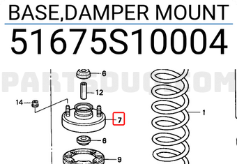 Honda 51675S10004 BASE,DAMPER MOUNT
