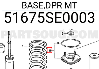 Honda 51675SE0003 BASE,DPR MT
