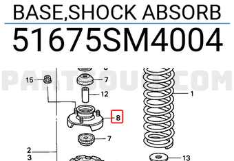 Honda 51675SM4004 BASE,SHOCK ABSORB
