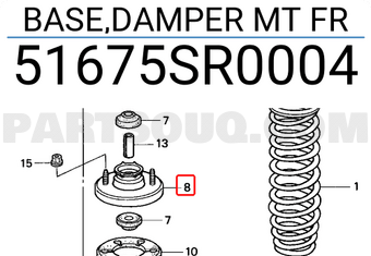 Honda 51675SR0004 BASE,DAMPER MT FR