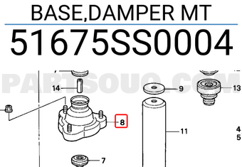 Honda 51675SS0004 BASE,DAMPER MT