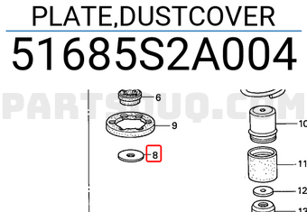 Honda 51685S2A004 PLATE,DUSTCOVER