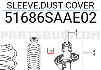 Honda 51686SAAE02 SLEEVE,DUST COVER