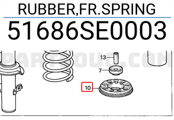 Honda 51686SE0003 RUBBER,FR.SPRING