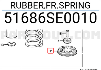 Honda 51686SE0010 RUBBER,FR.SPRING